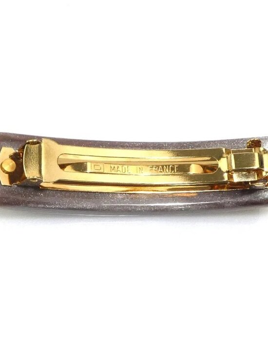 Auth LOUIS VUITTON Barrette Hair Clip Brown Resin/Goldtone - r10930g